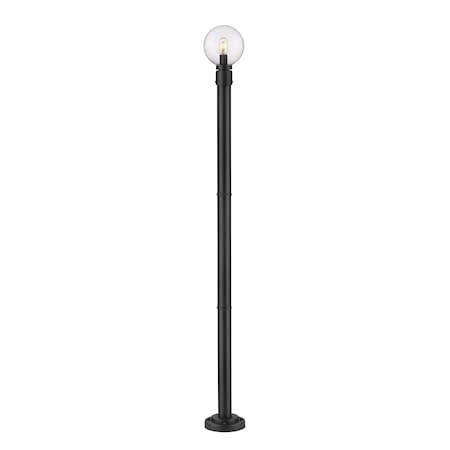 Z-Lite Laurent Outdoor Post Mounted Fixture, 1-Light, 9 In.W x 85.25 In.H, Black/Clear Seedy 599PHM-567P-BK